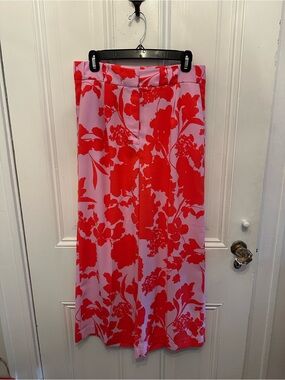 Pink & Red Floral Palazzo Pants